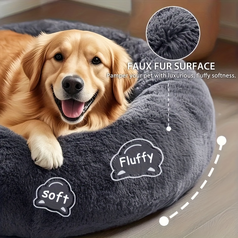 2025 upgrade   calming plush pet cushion sofa bed dog bed   fluffy pillow nest for cats small to medium dogs ultra soft comfortable nesting haven Product details 4