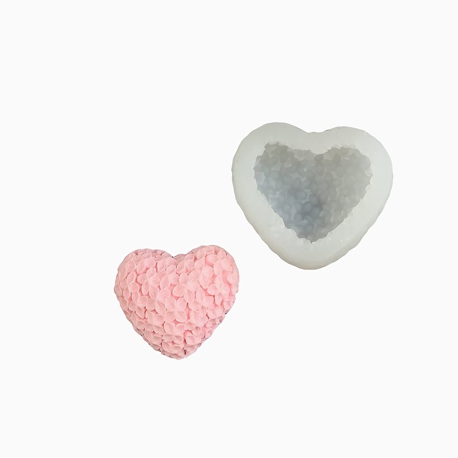 TEMU 3d Heart Flower Shaped Decorative Resin Silicone Mold, Valentine's Day Scented Candle Mold, Mold Tool