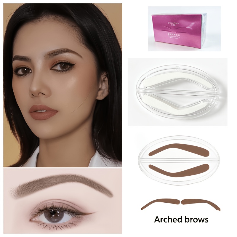 Image of Eyebrow Stencil For (straight Eyebrow Stencil+ Handle, Arched Eyebrow Stencil+ Handle, Eyebrow Stencil+ Handle)