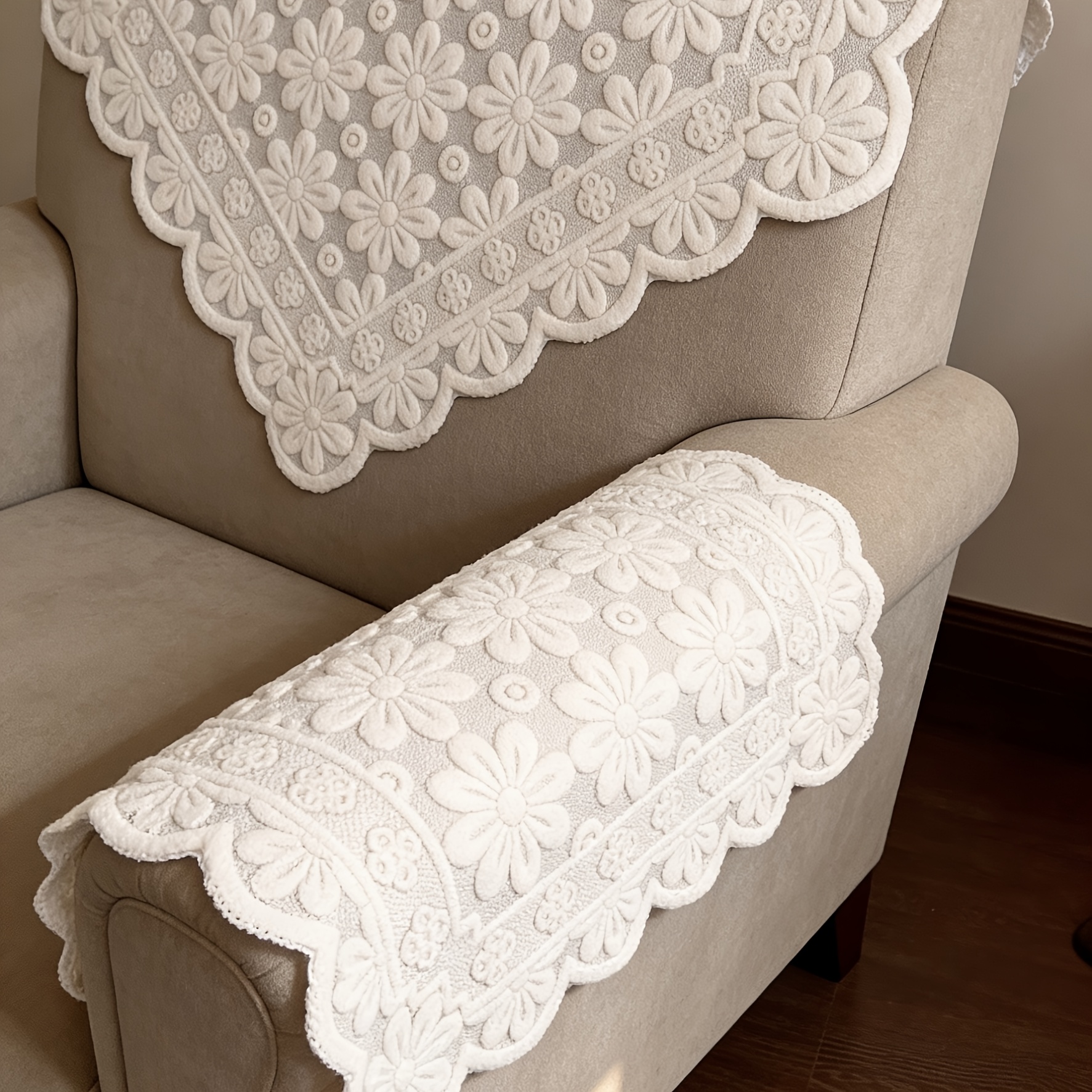 TEMU 1 pièce Housse de de canapé carrée, Housse d'accoudoir, Tissu simple polyvalent pour usage domestique