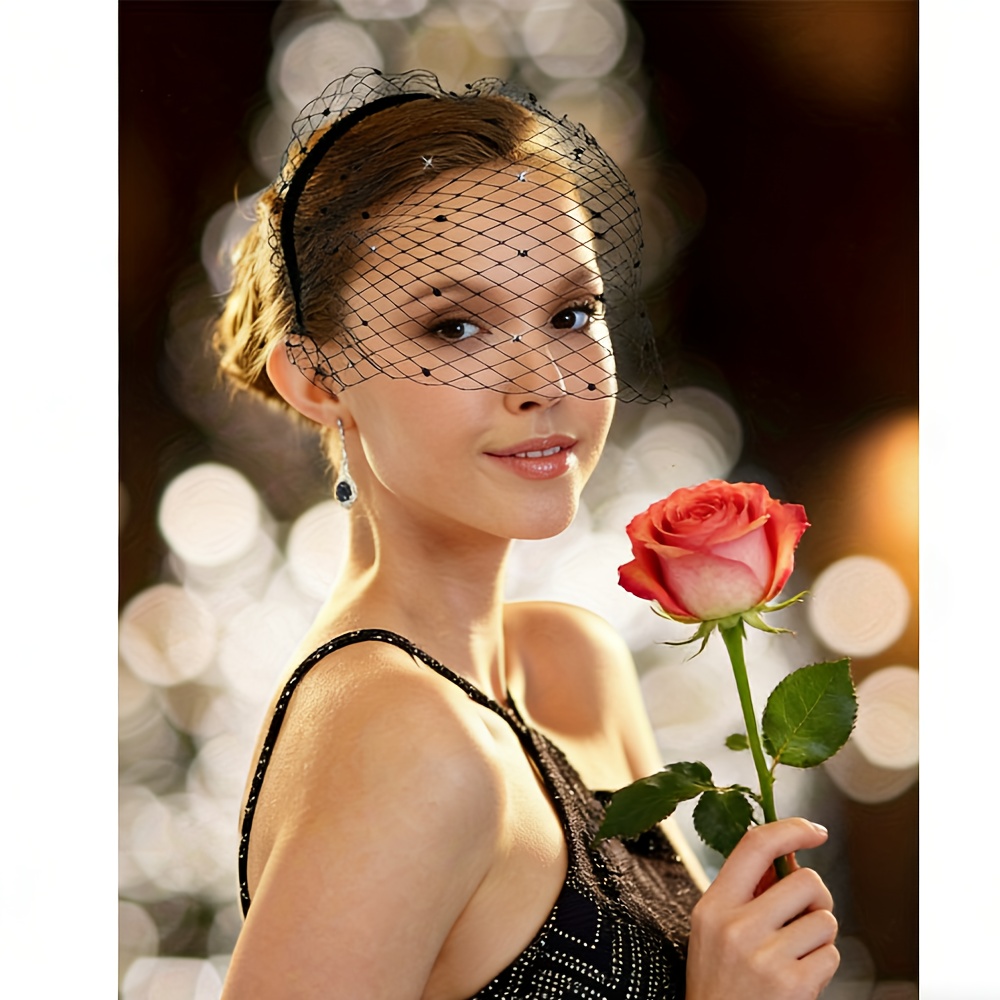 2pcs mesh veil mesh veil headband women hair - Temu New Zealand display picture 2
