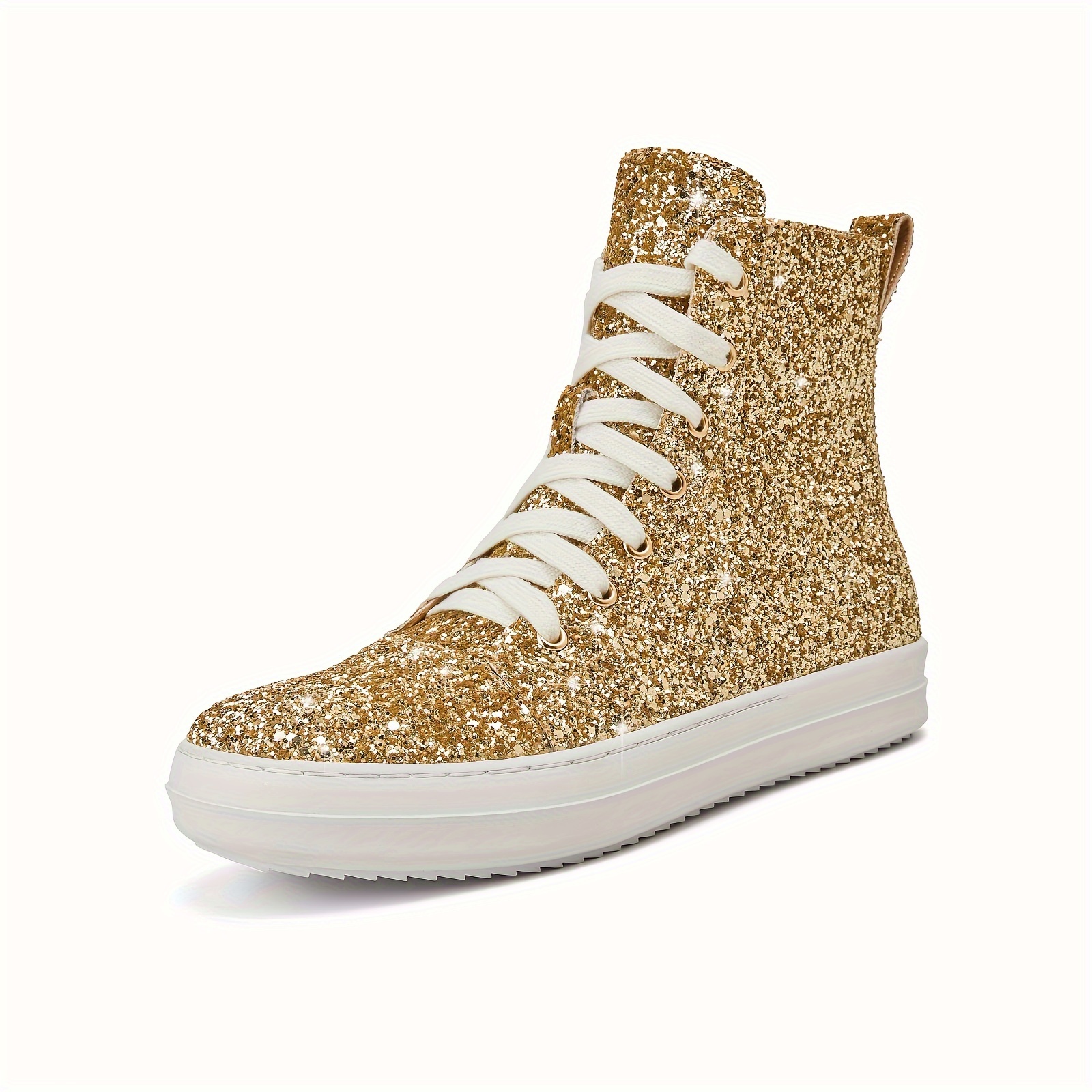 womens high top glitter tennis sneaker platform sneaker - Temu