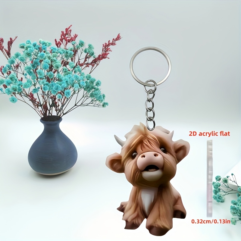 Fluffy Highland Cow Keychain Glen Appin Highland Cow Or Sheep