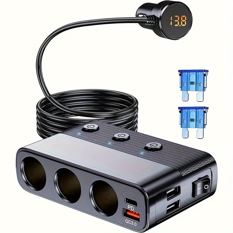 cigarette lighter iphone charger 60W Car to USB-A/Type-C Fast Charging Adapter Battery Leakage Prevention Usb Charger Cigarette Lighter Iphone