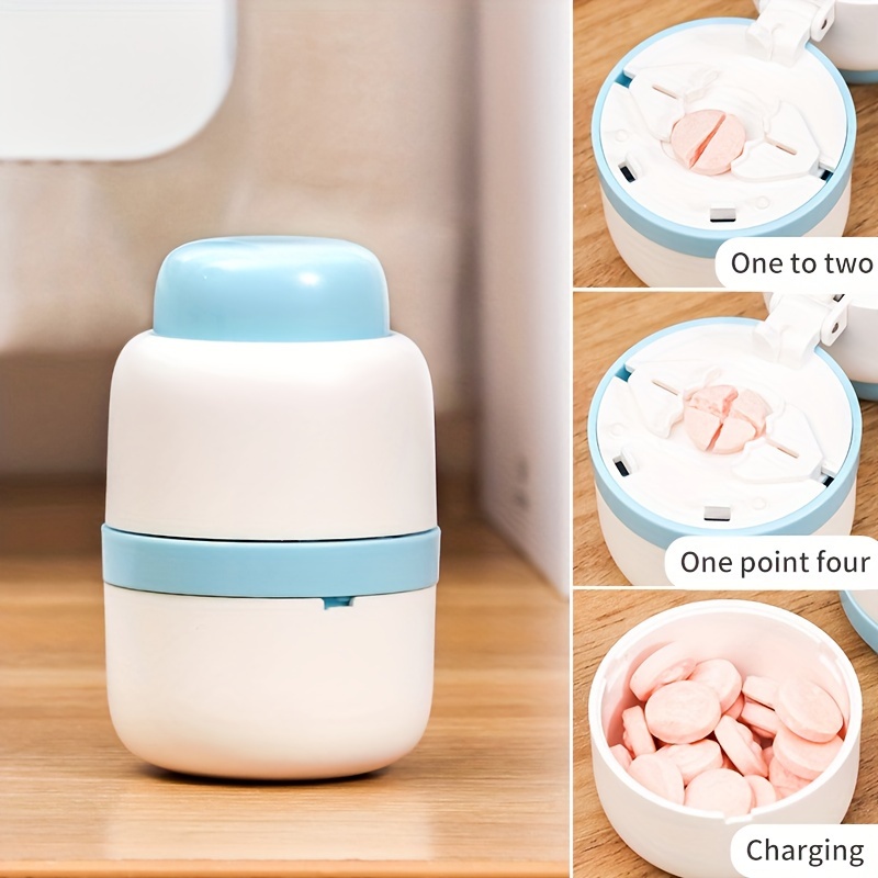 

1pc Portable 2-in-1 Pill Box And Splitter - Easy To Use Pill Case And Holder For Cutting Tablets - Convenient Pocket Medicine Box