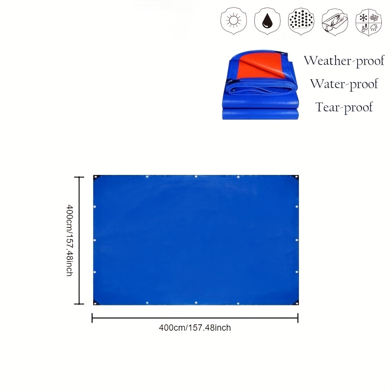 1pc heavy duty waterproof canvas with grommets large multi purpose polyester protector for camping tents boats rvs cars durable anti tear plastic material for outdoor use canopy tear prevention