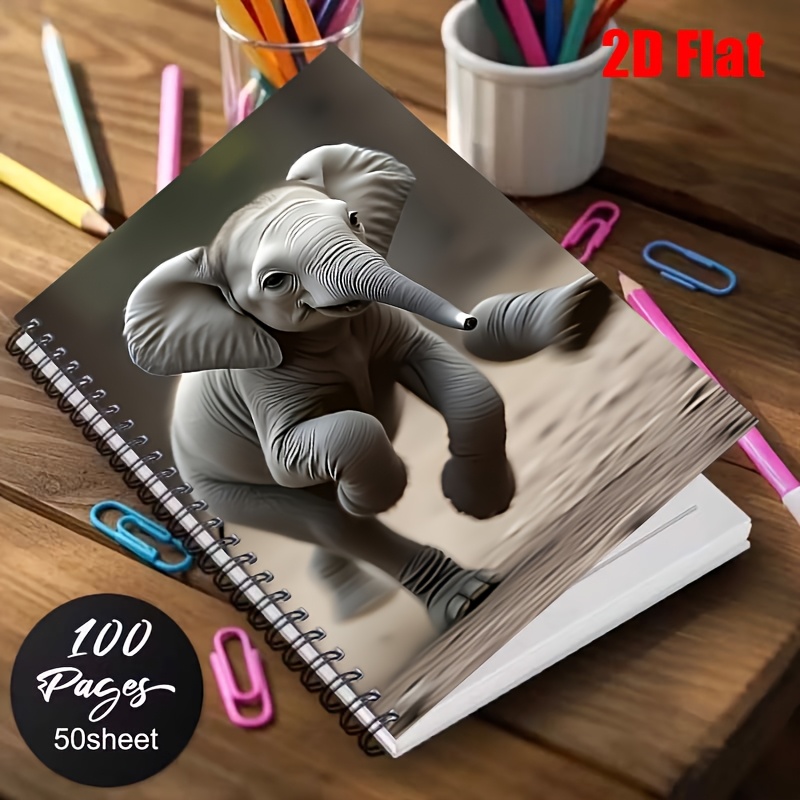 Adorable Baby Elephant Lined Notebook, 100 Pages for Daily Writing