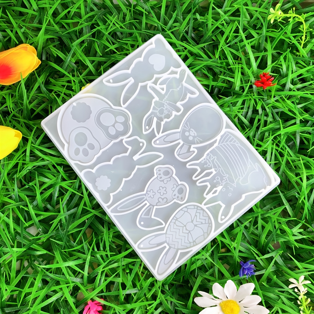 Image of Easter Bunny Pendant Silicone Mold Diy Handmade Rabbit Decoration Casting Mold Handicraft Festival Gift Pendant Jewelry Home Decoration Pendant Epoxy Resin Silicone Mold