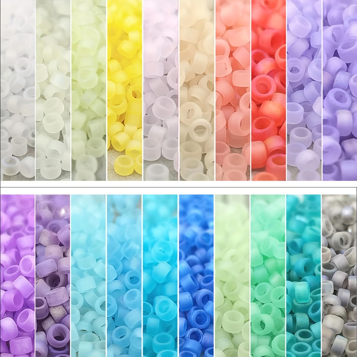 

6850-piece Matte Rice Beads Set In 20 Colors - 100g (3.52oz) Piece For Diy Bracelets, Necklaces, Jewelry Crafting & French Embroidery - Perfect Gift For Moms And Friends
