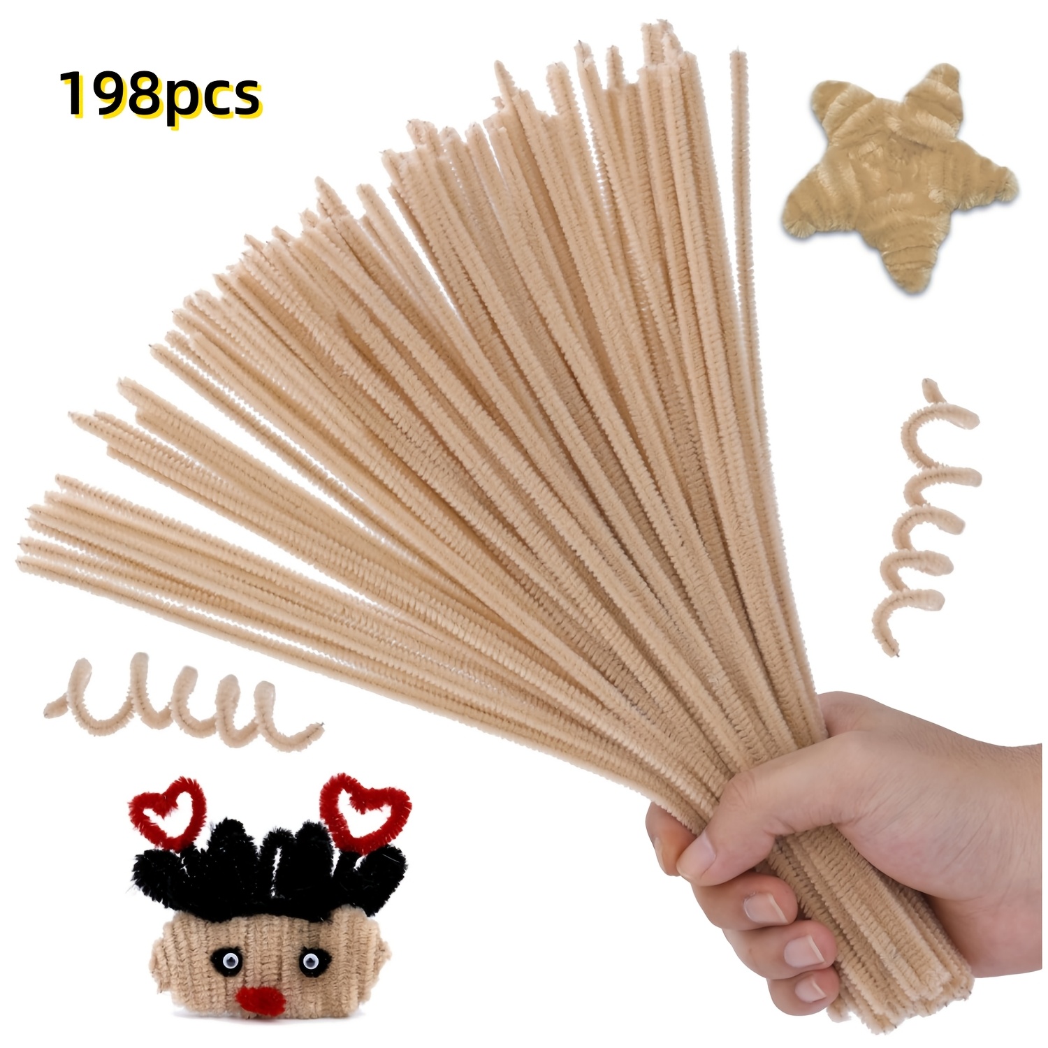 TEMU Confezione da 198 soffici, pulisci tubi per artigianato �� Forniture fai da te essenziali per progetti creativi e decorazioni fatte a