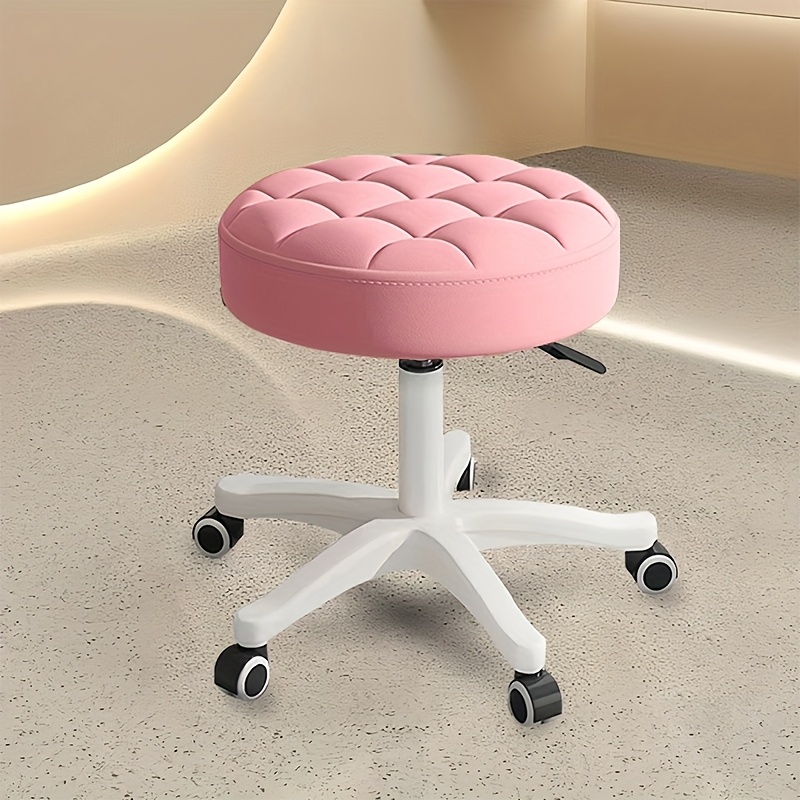 TEMU Taburete Pequeño para Silla de Oficina con Ruedas, Silla de Trabajo Ajustable, Taburete de Trabajo para Salón SPA, Taburete para Hogar,