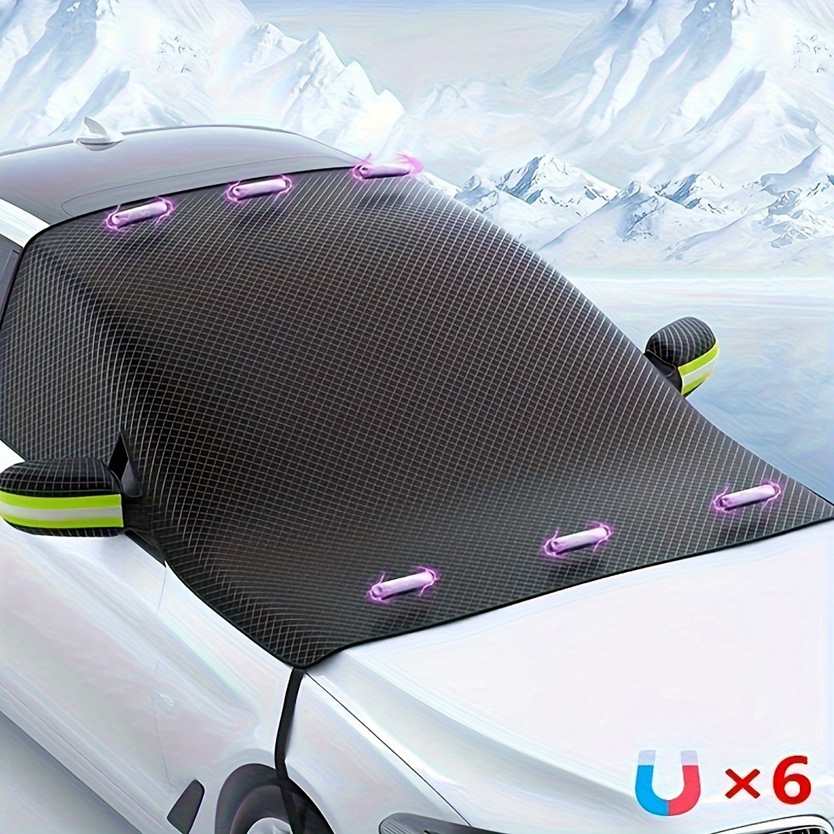 

Couverture de Pare-Brise Magnétique Toutes pour Voiture - Protection UV & Neige, Étanche, Convient à la Plupart des Voitures, SUVs & MPVs