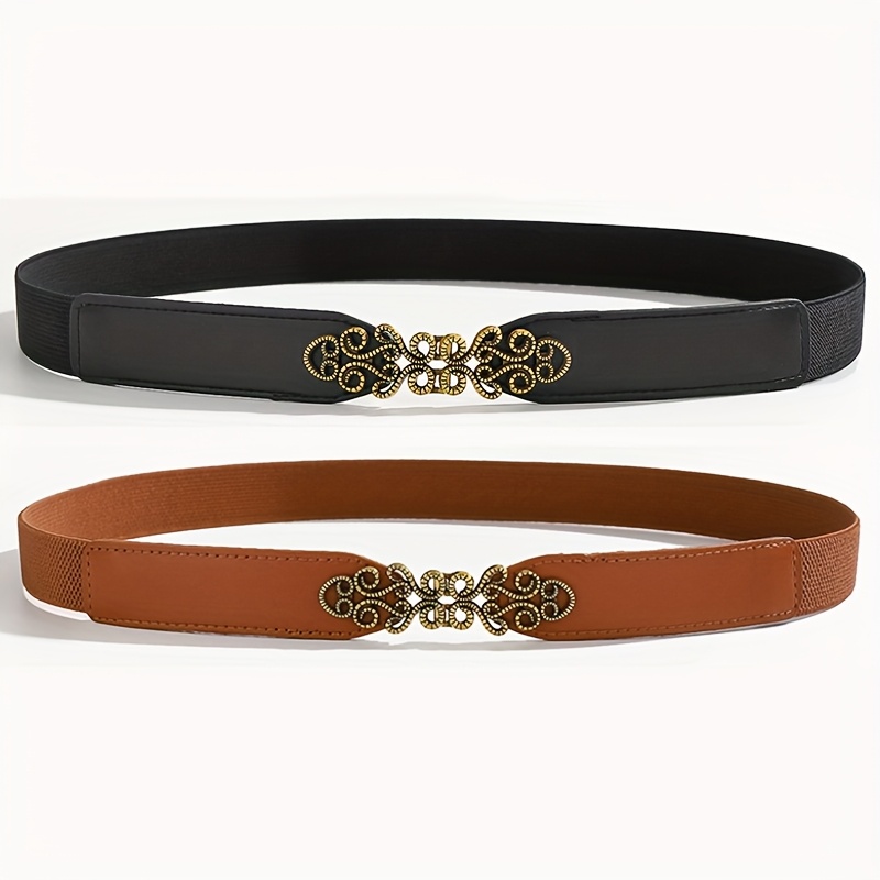 A Set of 2 Women'S Belts, Stylish And Vintage, Elegant Thin Waist Cincher Suitable for All Seasons, Perfect for Pairing with Dresses, Coats, And Sweaters, Making It a Great Gift