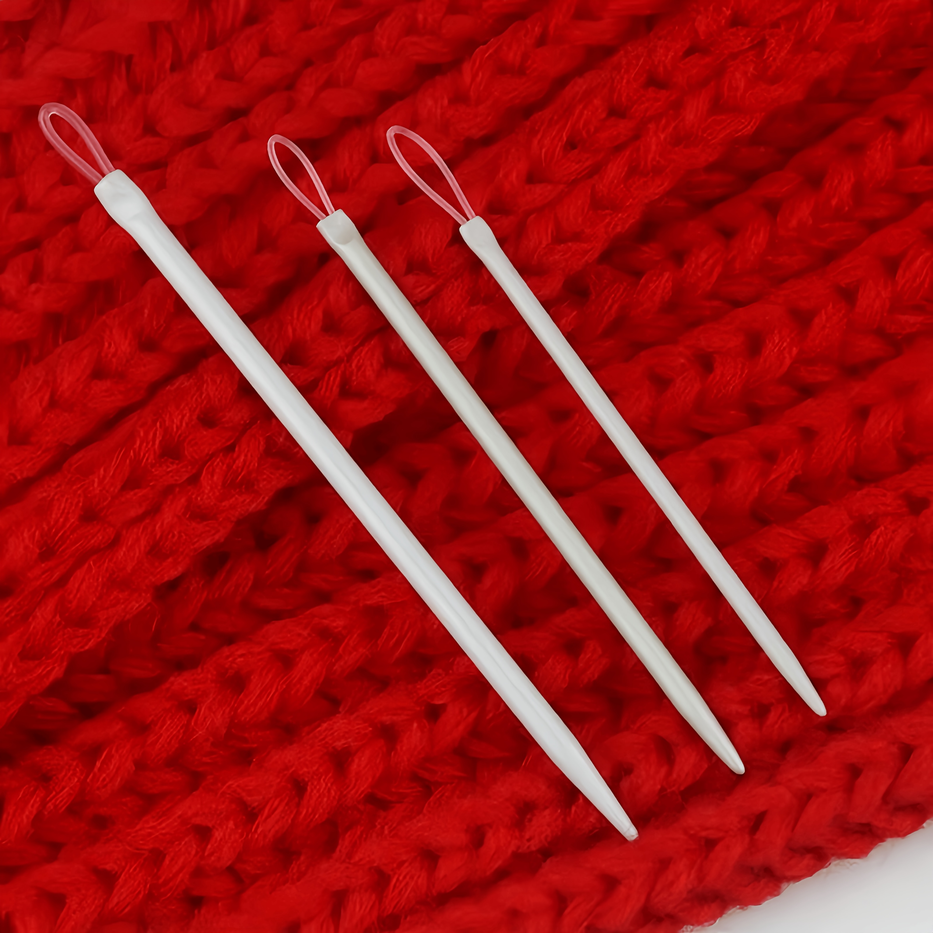 

3pcs Nylon Thread Hand Sewing Needles With Aluminum Rods For Woolen Weaving Diy Crafts,