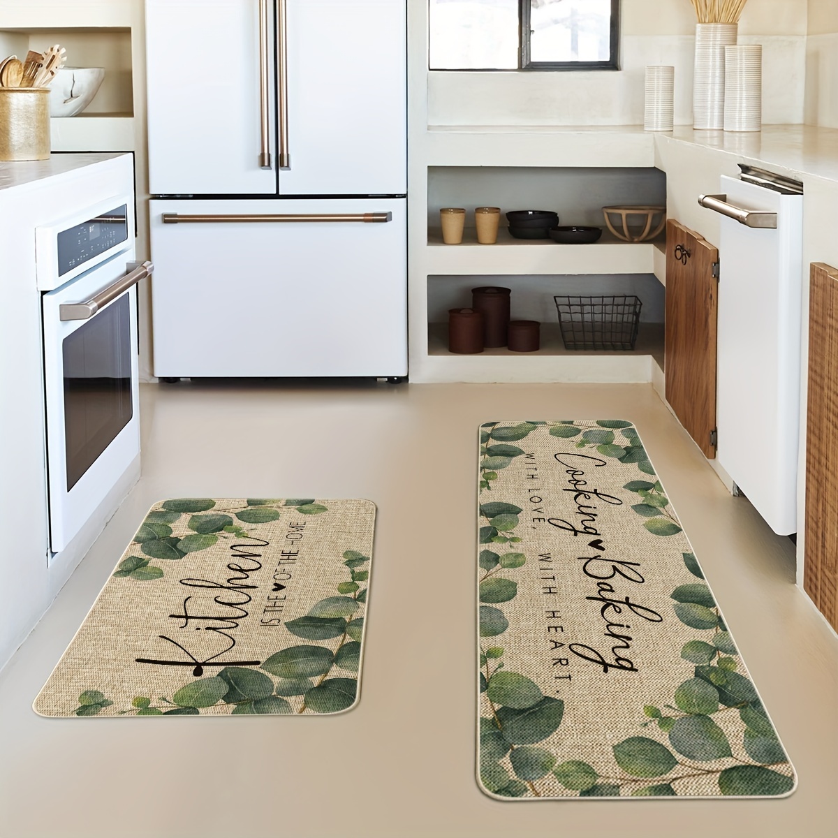 

Sm:)e Eucalyptus Leaves Mats Set Of 2, Kitchen Is Of The With With Heart Decorations For Home 17 X 29 And 17 Inch