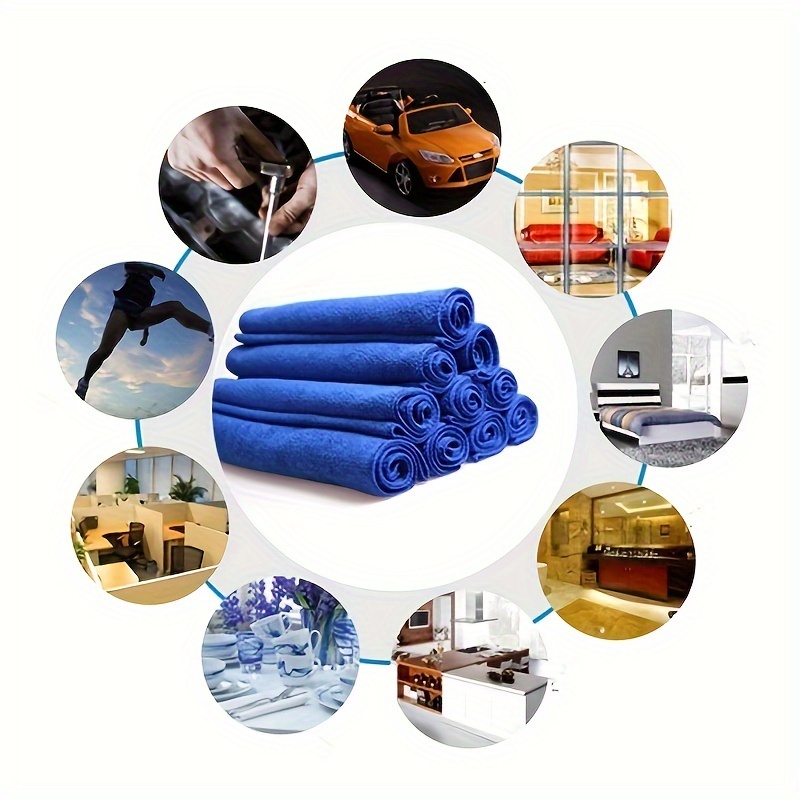 5-Pack Multi-Purpose Microfiber Towels, Ultrafine Fiber Car Wash Cloths, Exterior Auto Detailing Cleaning Wipes, Home Kitchen and Bathroom Cleaning Towels, Durable Absorbent Towel Set