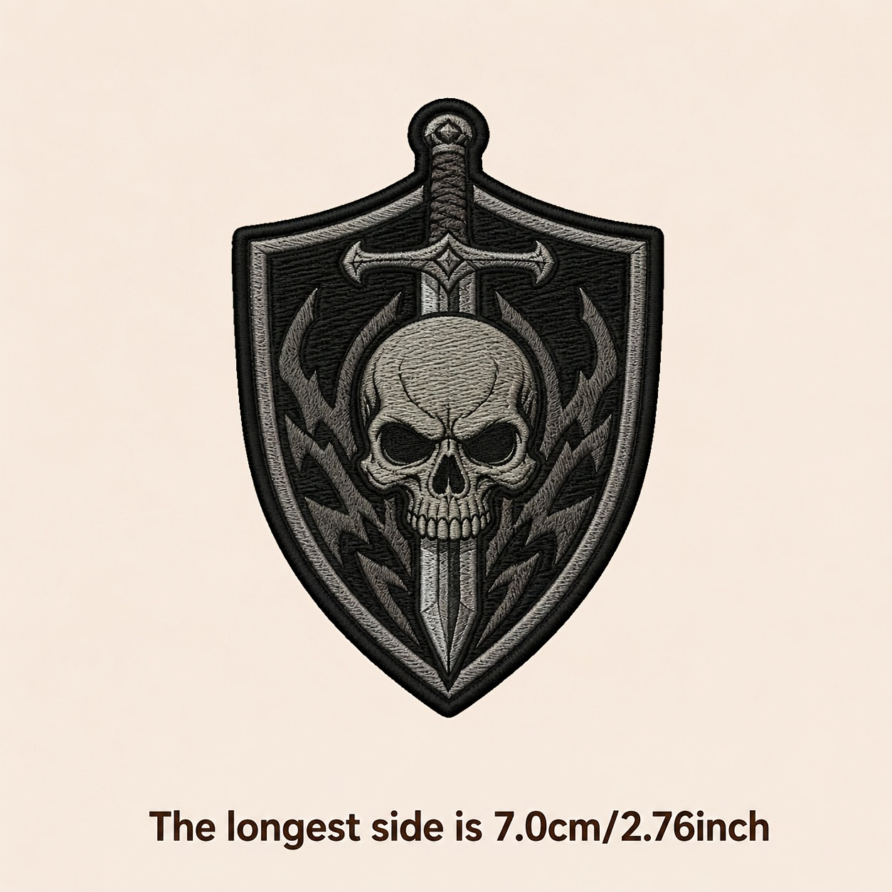 TEMU Cute Sword And Shield Minimalist Style, With Silvery Gray, , -the-dark, And Vintage Hot-stamped Patches, Suitable For Fabric Clothing, T-shirts,