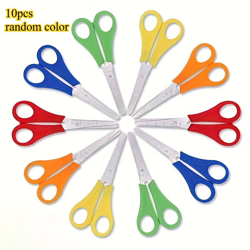 E-shop 6/10 Stück Bunte Edelstahl Scheren mit Lineal, Handgefertigte Scheren mit Skala - Langlebige, Vielseitige Büro- und Produktions-Essentials,
