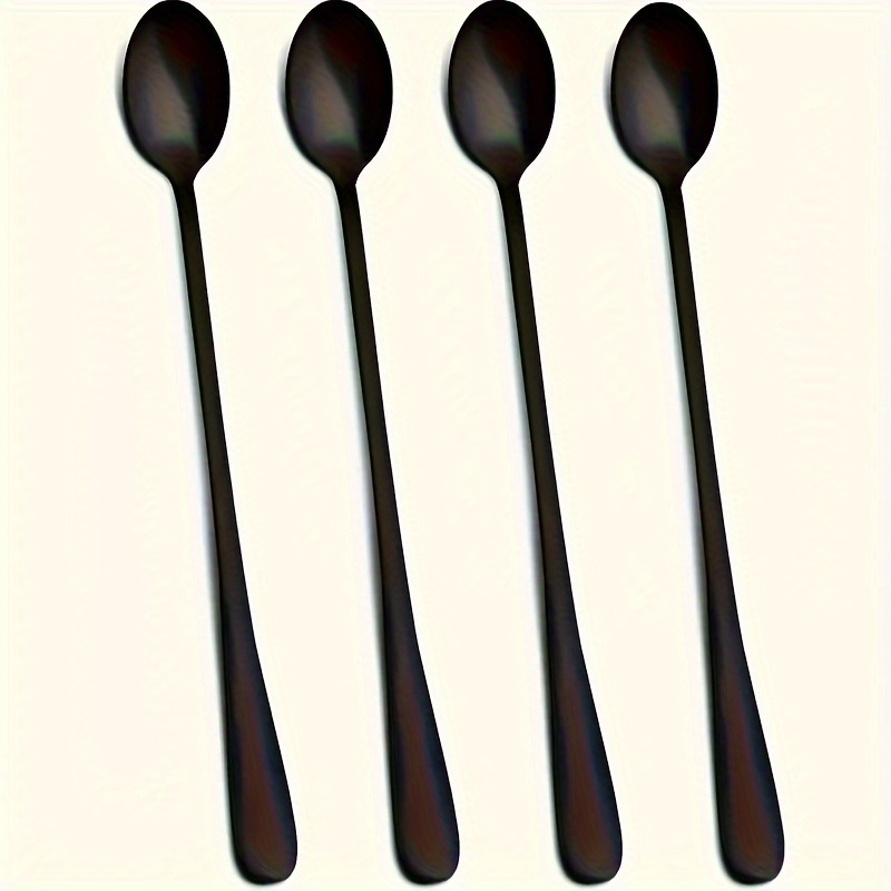 Image of 4/9/18pcs Stainless Steel Long Handle Spoon, Iced Tea Spoon, Stirring Spoon, Dessert Spoon, Ice Cream Spoon, Party Kitchen Restaurant Utensils, Used Repeatedly