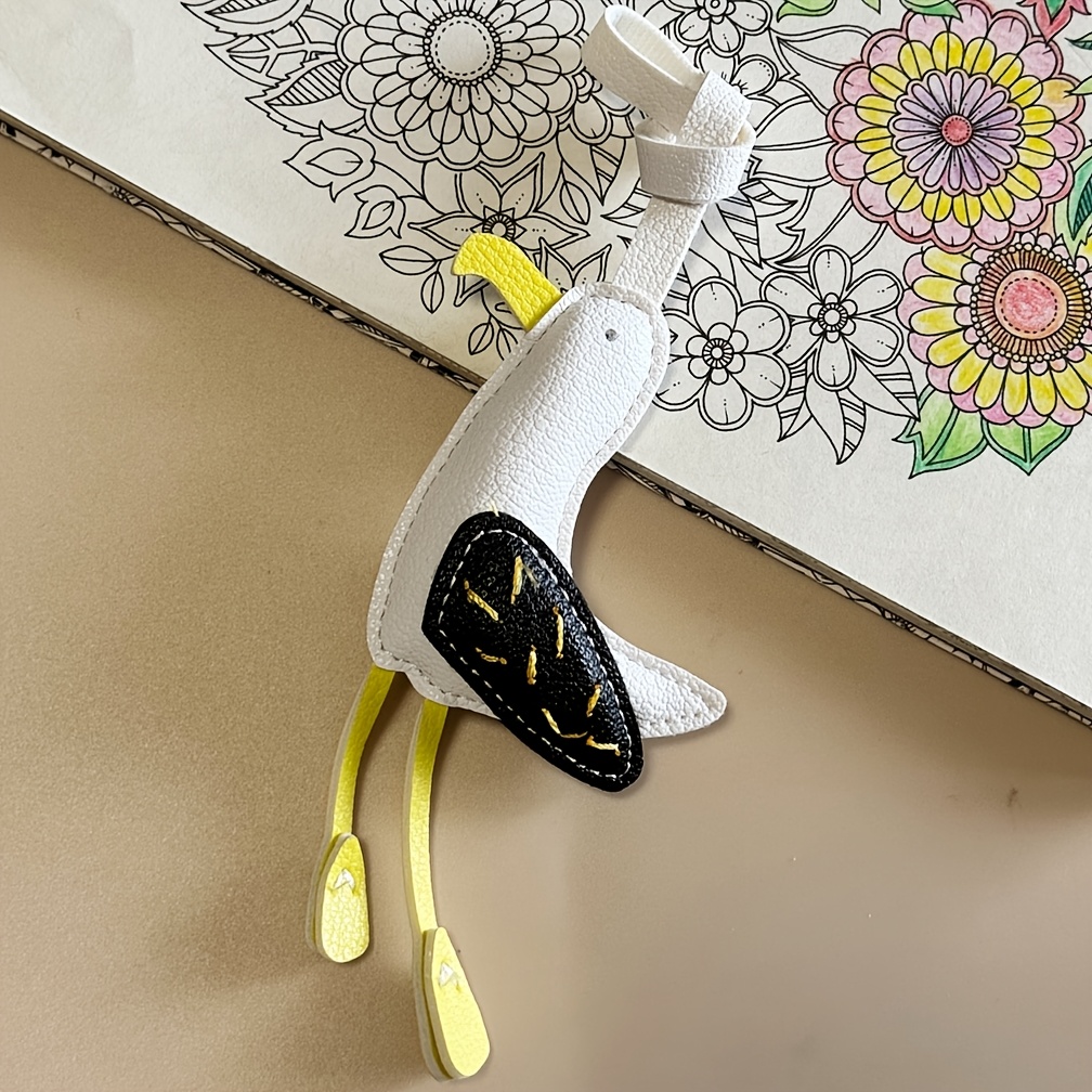 E-shop niedlicher Möwen-Anhänger, PU-Ledermaterial, farbenfrohes Design, geeignet für verschiedene Taschenanhänger, Autoschlüsselanhänger-Zubehör,
