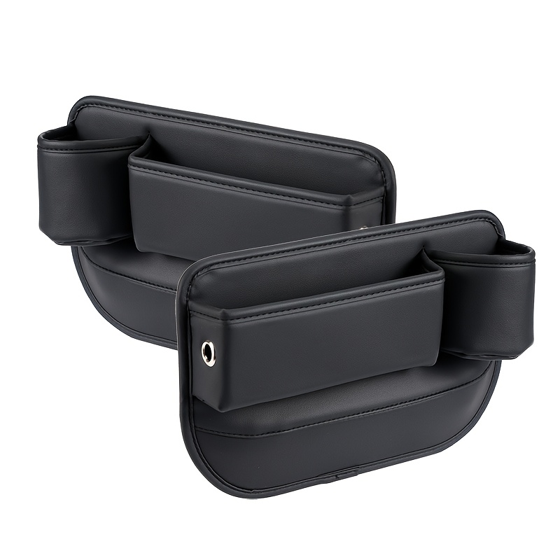 TEMU 1pair Pu Car   , Universal Storage Box Cup , Side Organizer For Vehicle Interior Accessory