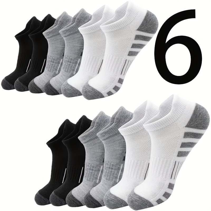 

Lot de 6 Chaussettes de Cheville à Rayures pour Femmes - Mélange Respirant de Polyester et Spandex, Design Bas Coupe