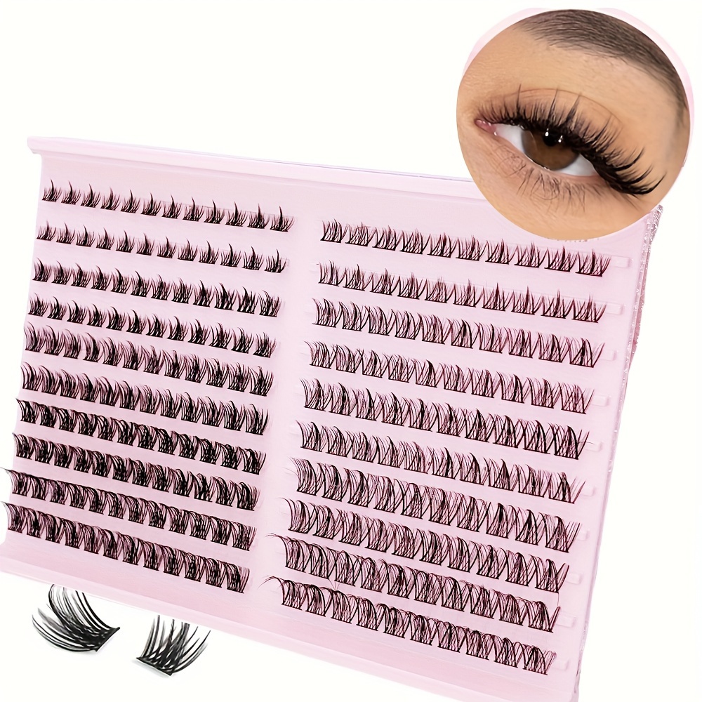 

240 Pairs D False Eyelashes Set, Natural & Fluffy Lash Extensions, 8-16mm Mixed Lengths, Hypoallergenic Diy Lashes Kit For Volumizing Look