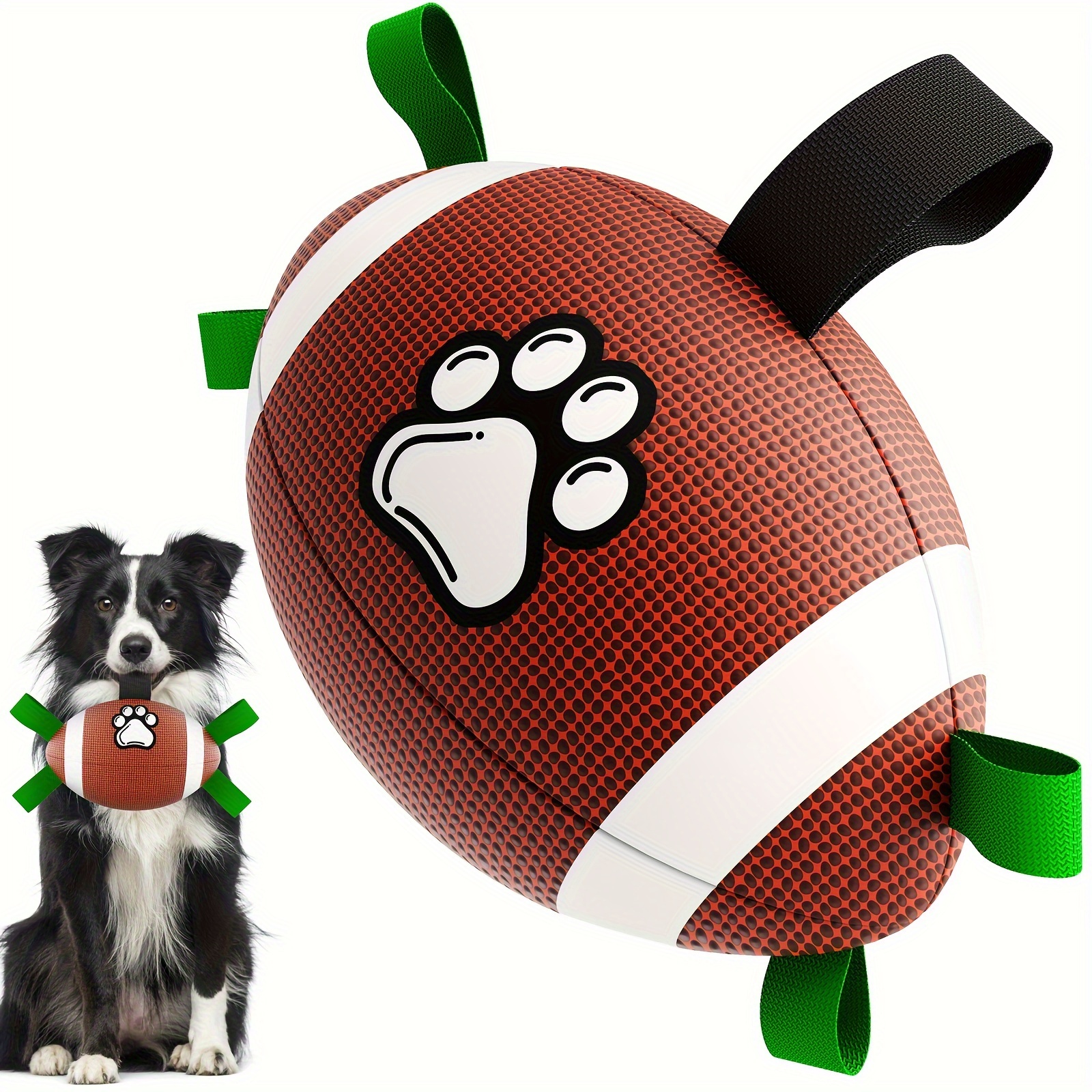 

1pc Durable Rugby Ball Design Pet Toy With Straps, Dog Chewing Ball Toy For Training Playing Teeth Cleaning, Interactive Fetch Pet Toy For Small Medium Large Dogs