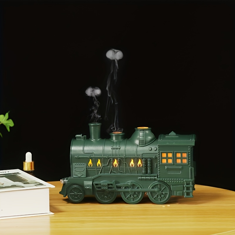 USB-Powered Mini Train Essential Oil Diffuser with 2 Lights - Cold Mist, Dual Spray Modes for Home, Office, Hotel - Ideal for Large Rooms, Office Aroma Enhancer | Modern Aesthetic | USB Powered Diffuser, Essential Oil Diffuser