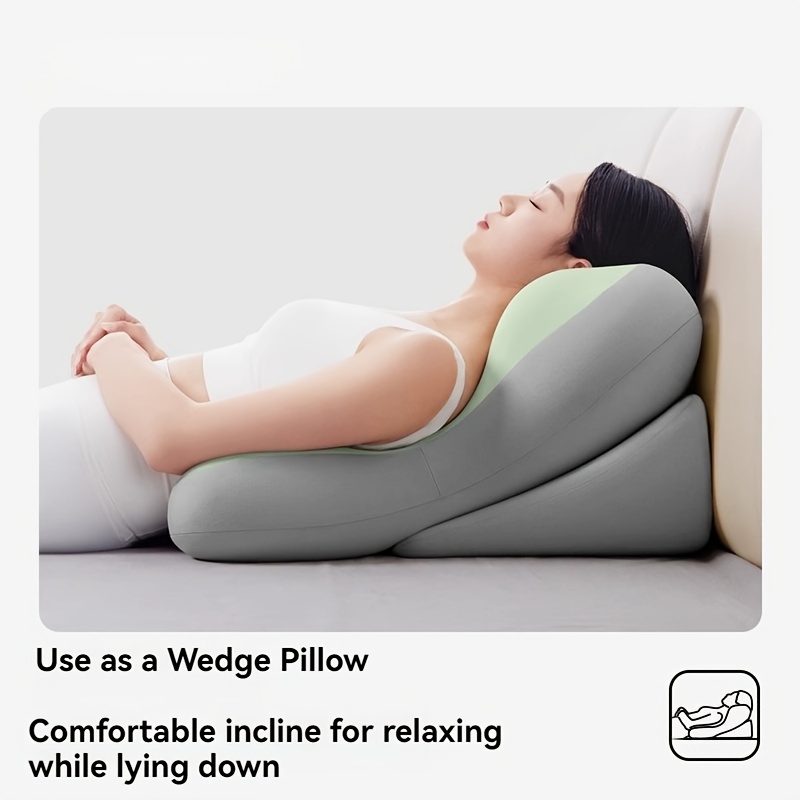 ELHIVE Adjustable Backrest Pillow for Bed - Ergonomic Memory Foam Bed Cushion with Leg Elevation Wedge & Leaning Support, Suitable for Back, Reading, - Grade Bed Wedge Pillow