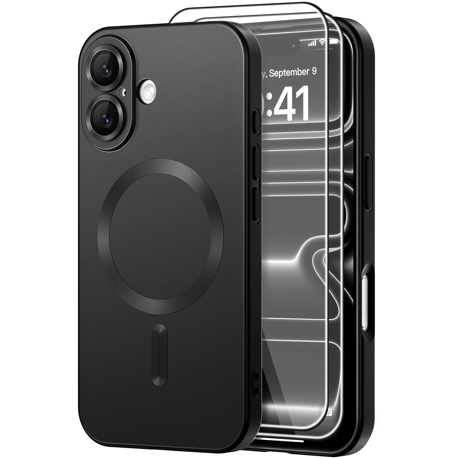 TEMU Phone Case - 3pcs [1 Phone Case With 2 Protectors] New Magnetic Matte Solid Color Phone Case Suitable For Iphone 17 Pro Max 17 17e 17 16e 16 Pro