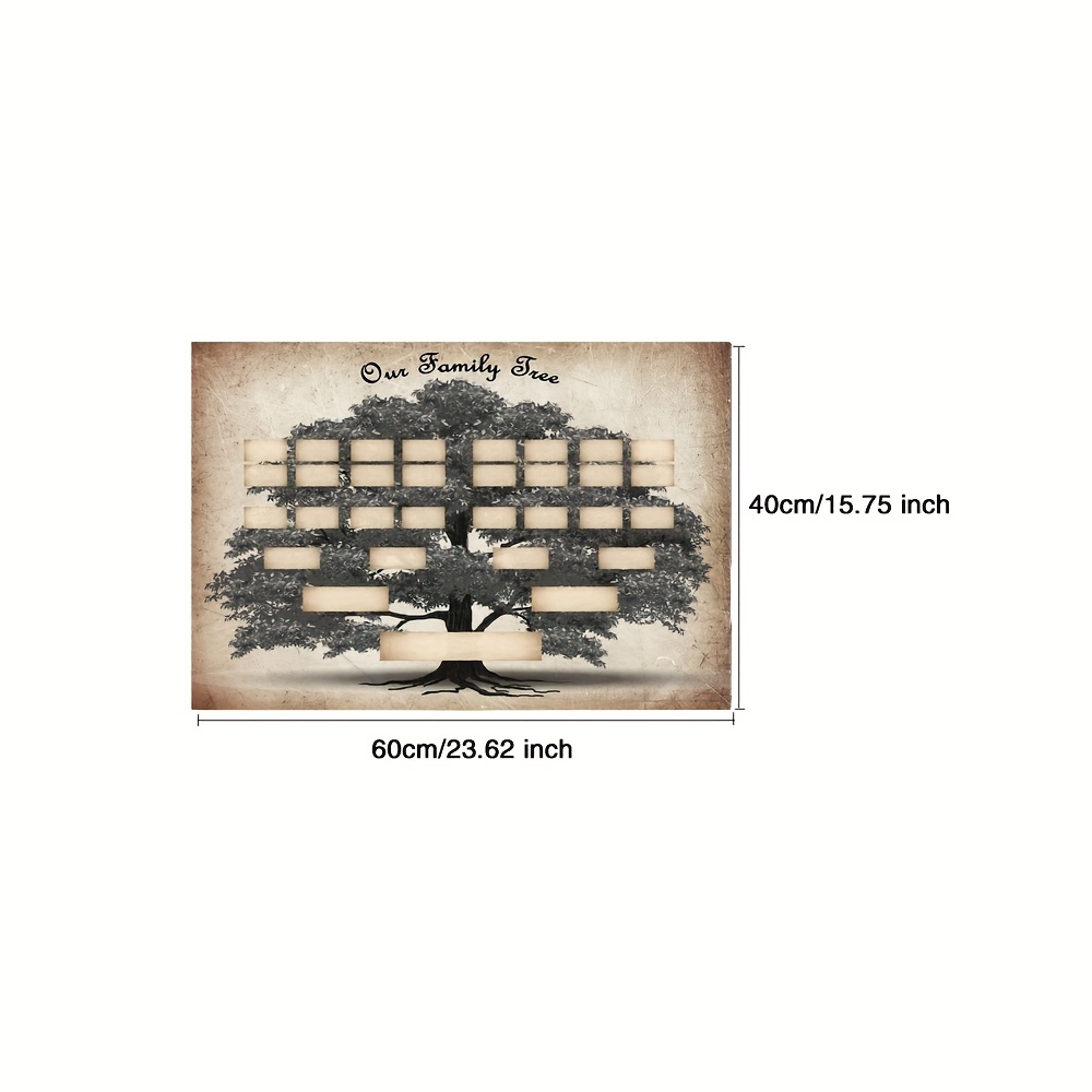 TEMU 1pc Family Canvas Poster Unframed, Handwritten 6 Generations Of History Family Tree Wall Hanging. Family Art Collectibles, Posters And Prints.