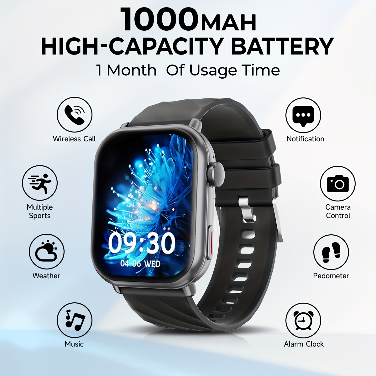 The Smartwatch Features a Large 1000 Mah Battery for Extended Usage, a 1.83-Inch HD Touchscreen, Built-In Speaker, Multiple Sports Modes, Wireless Calling, Message Notifications, And a Music Player. It Is a High-Quality Smartwatch Suitable for Both