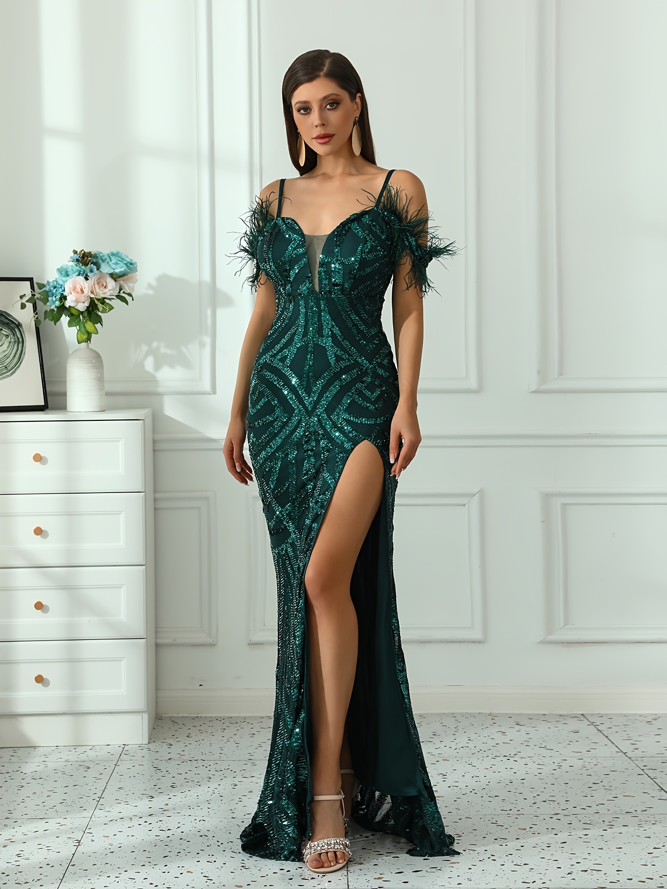 green emerald velvet dress The Wren Gown  A Western Wedding Co