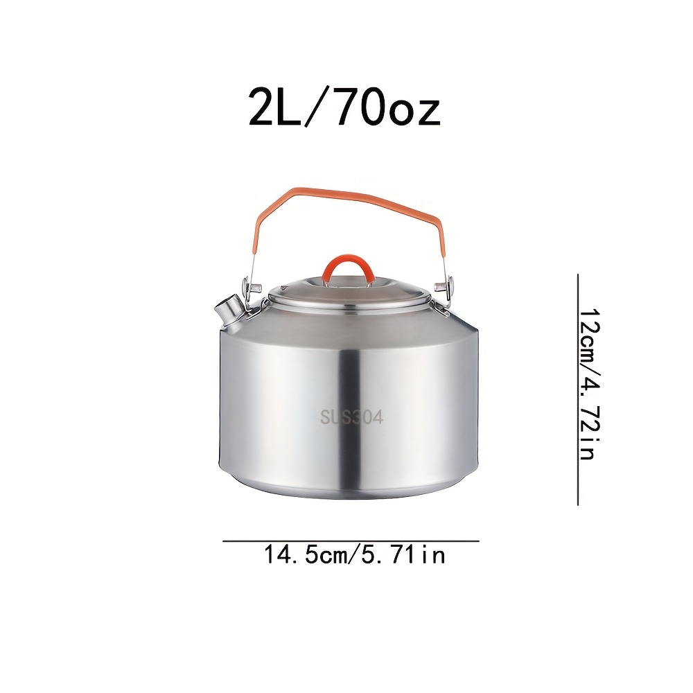 E-shop 1L/2L Edelstahl Camping Wasserflasche - und , Geeignet für Outdoor Picknicks, Wiederverwendbare Teekanne