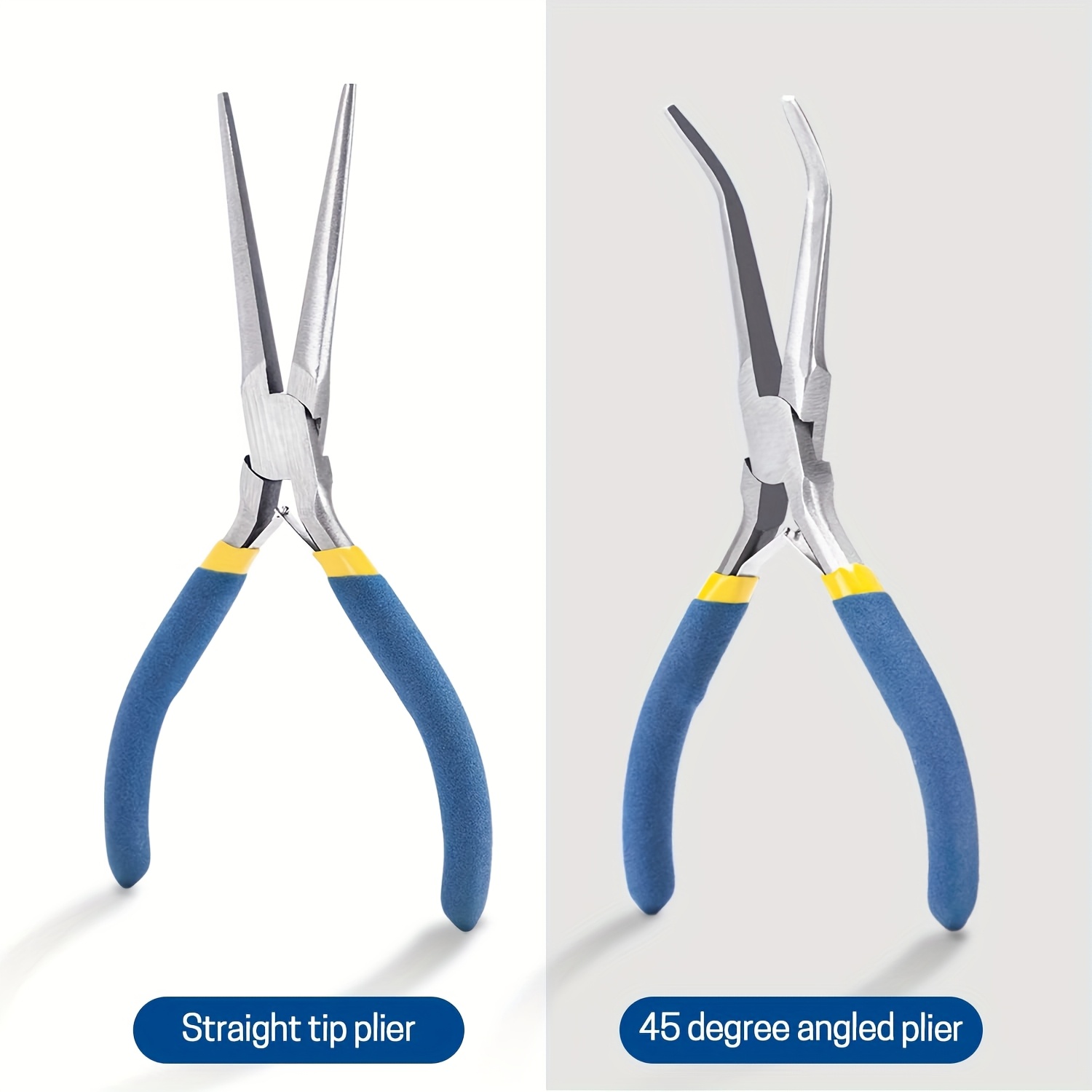 TEMU 2pcs Set Of Heavy-duty Mini Needle-nose Pliers, 6-inch , Ergonomic Non-slip Handle, Sturdy And Durable, Suitable For Jewelry Making, Crafts,