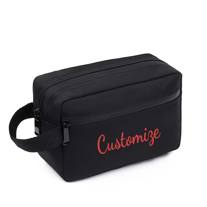TEMU 1pc Custom Embroidered Name Travel Toiletry Bag, Toiletry Accessories Pouch, Foldable Storage Bag With Dividers And Handle For Cosmetic Brush