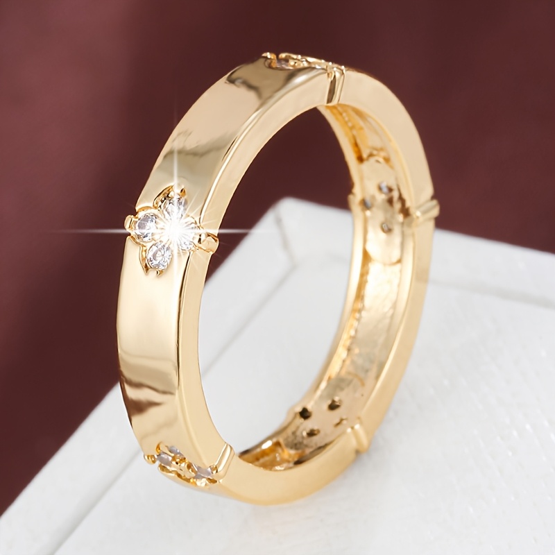 1pc Fashion Small Synthetic Zirconia Inlaid Women's Ring