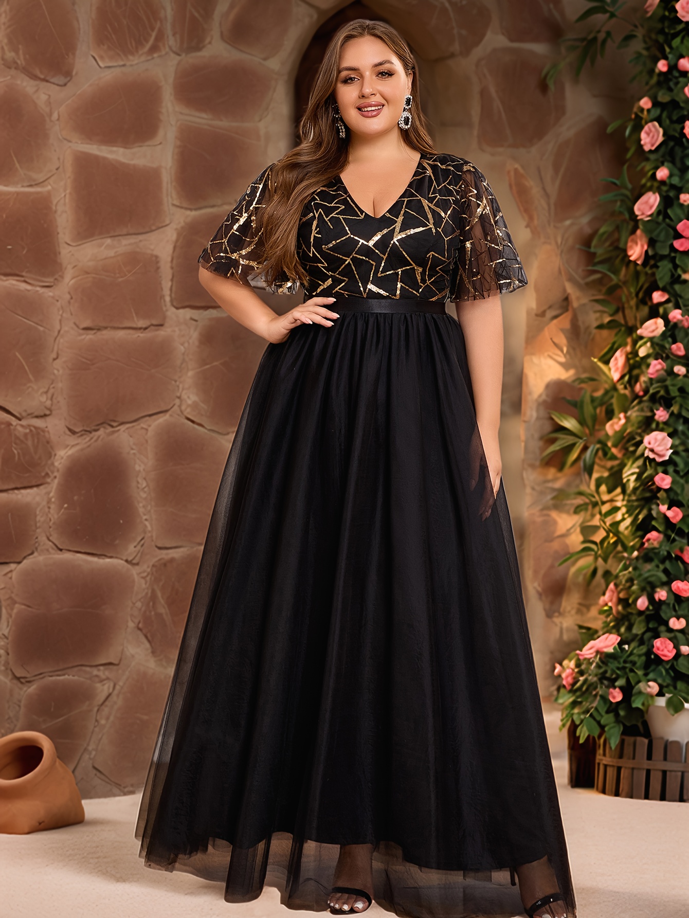 plus size plus size womens mother bride sequin formal maxi