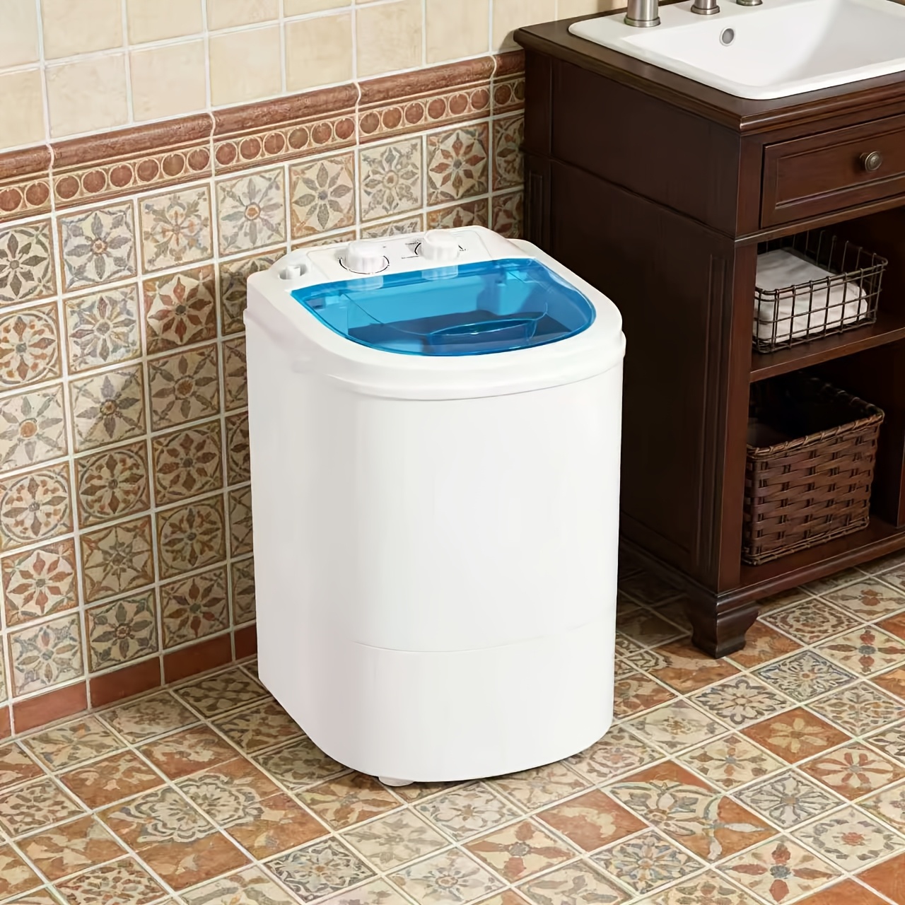 6.6 Lbs Mini Washer Machine And Spin Dryer Combination,, Compact Laundry Solution, Portable Washing Machine, Single Tub Laundry Small Washer for Apartments, Dorms, RV, Traveling