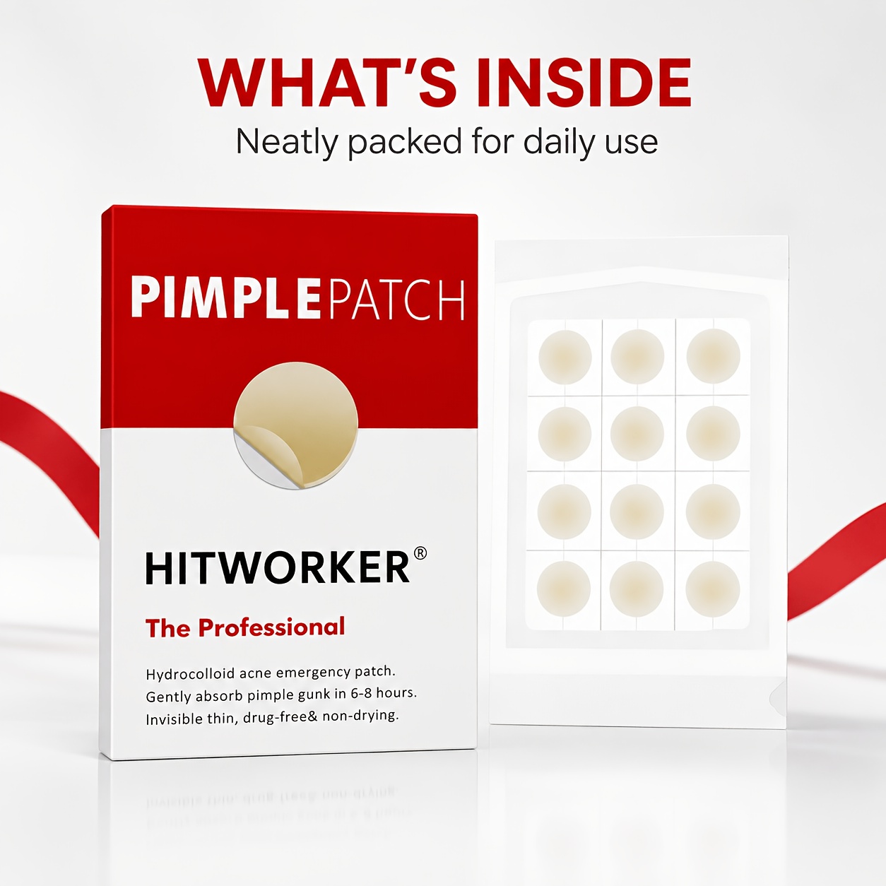 12/24/48pcs Hydrocolloid Pimple Patches, Ultra-Thin Clear Stickers