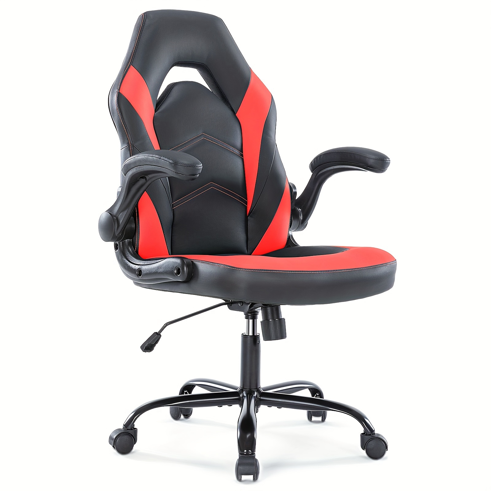 

Office Desk Leather Gaming Computer Chair With Adjustable Swivel Task And Flip-up For Adults