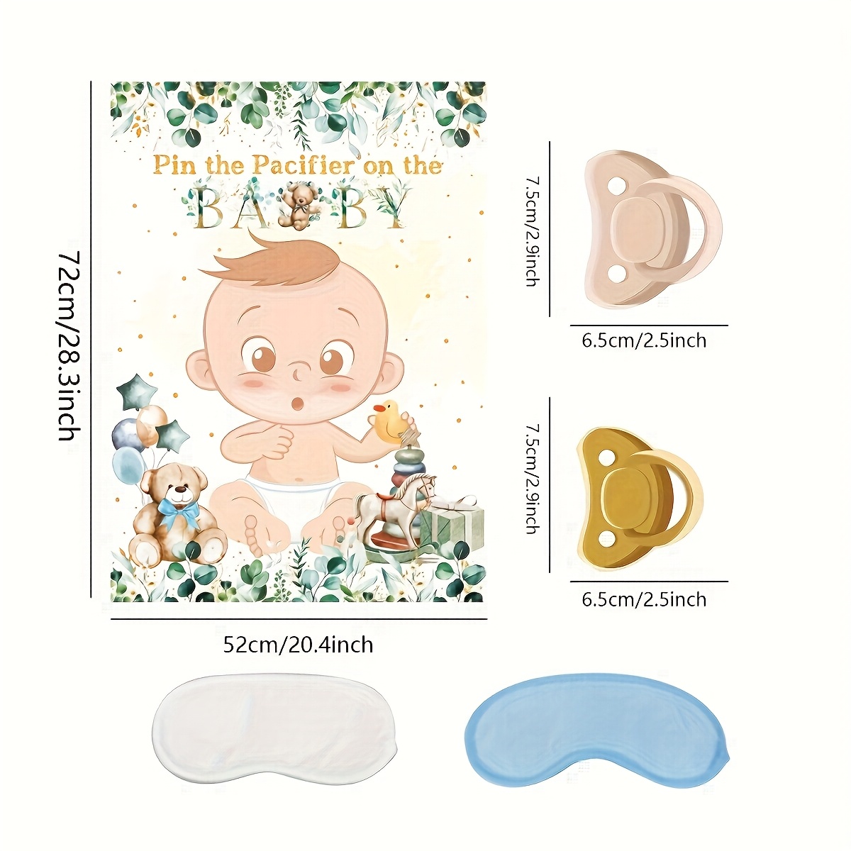 pin pacifier game for kids parties teal shower decor pins pacifier game with   stickers game blindfold suitable for teal shower birthday party supplies