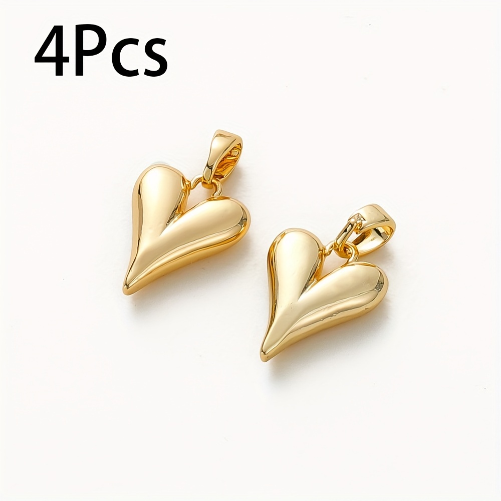 E-shop 4 Stück 18K vergoldete Messing Anhänger Charms DIY Halskette Armband für Schmuckherstellung Zubehör