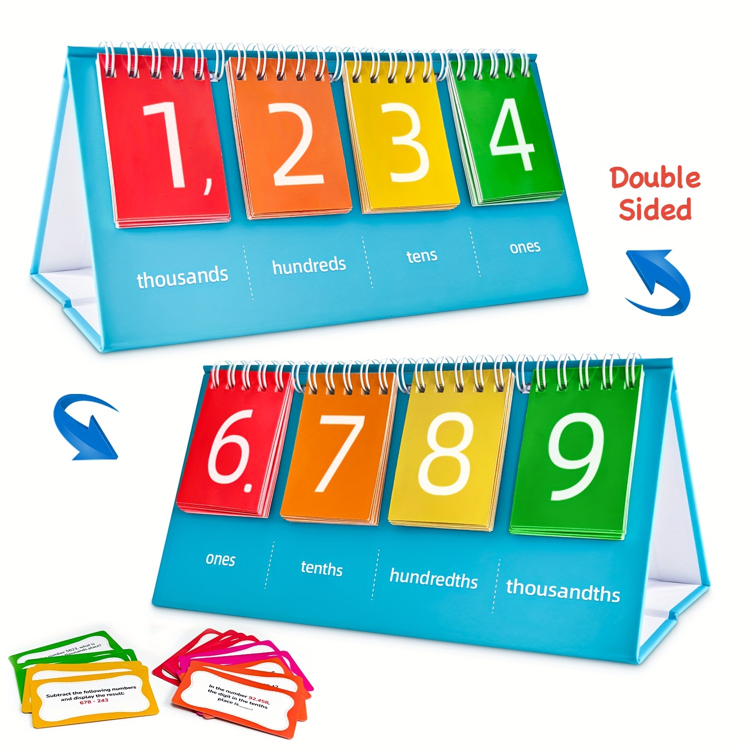 

1pc 4-digit Flip Calendar, Covering Single Digits To Thousands, An Interesting Mathematical Learning Tool, A Teaching Aid For Teachers/parents, A Game Educational Toy, With 40 Double-sided Cards