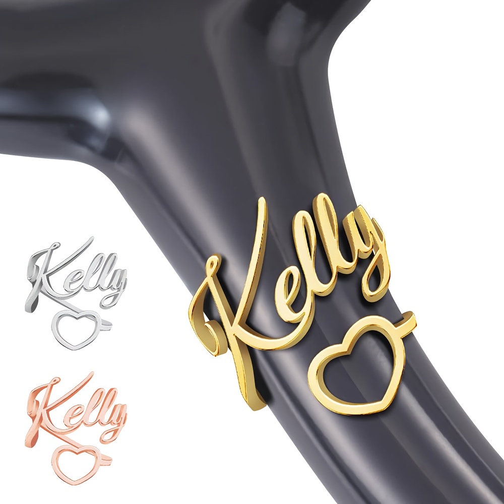 TEMU Custom Vintage Elegant Stethoscope Name Tag Personalized Ring, Stethoscope Charm Id Gift For Nurses, Doctors, Nurse, Student Ring