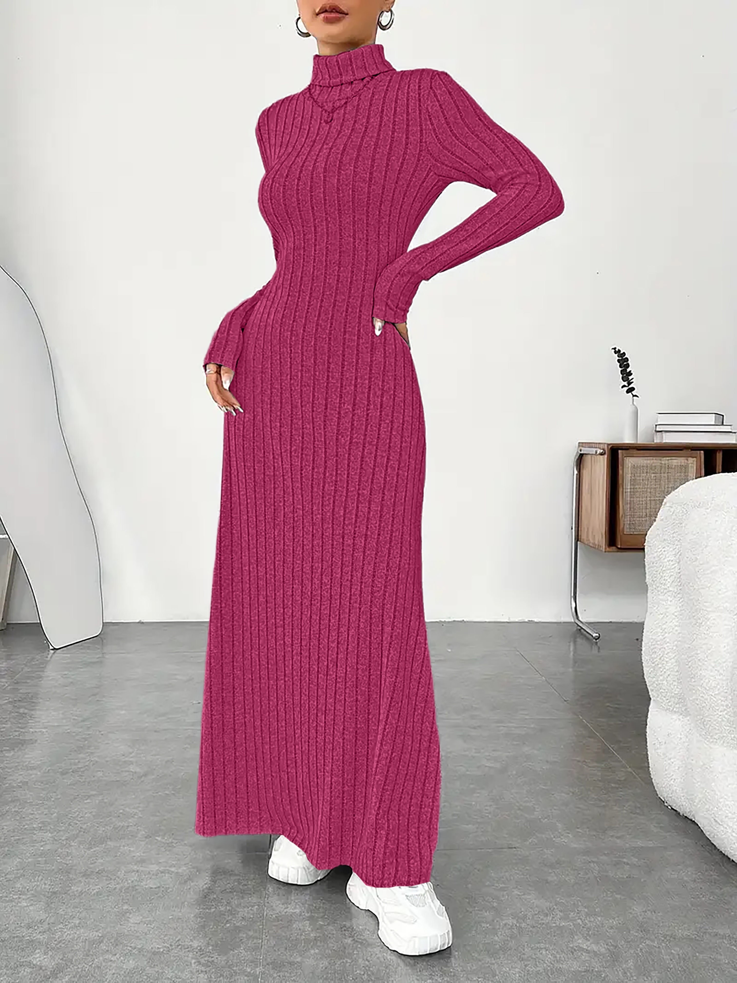 chinese dress ladies Glamorous High Neck Long Sleeve Red Prom Dress Long with Split main image 1