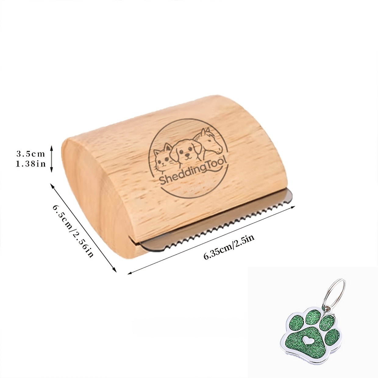 Wooden Ergonomic Deshedding Brush, Multifunctional Pet Hair Remover For Horse, Professional Gentle Grooming Tool To Clear Loose Fur & Dirt