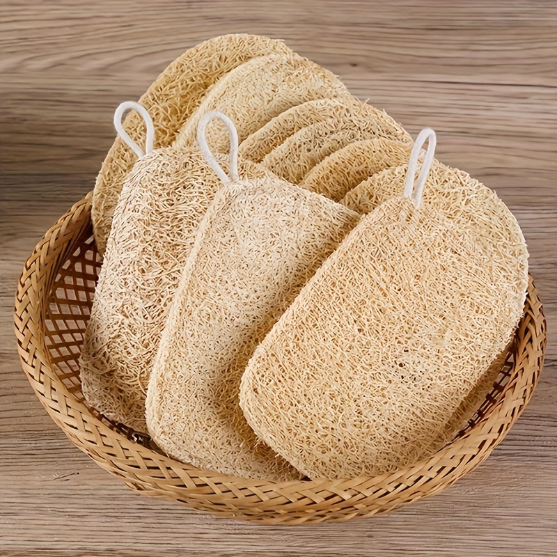 

5pcs Natural Loofah Exfoliating Body Scrubber - & Bath Sponge For Men And Women, Daily Use