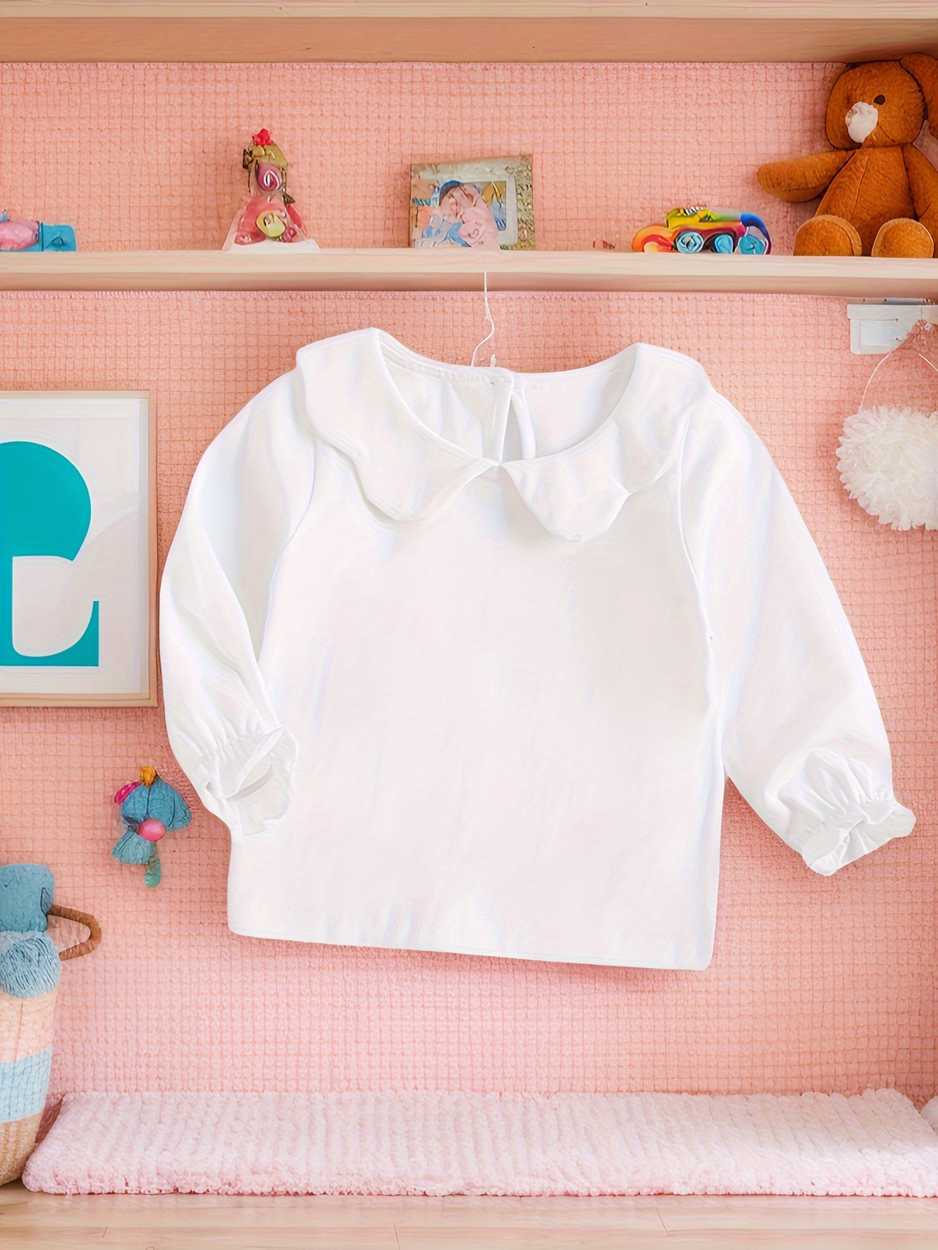 White Peter Pan Collar Shirt Toddler KYAIGUO Kids Toddler Ruffle